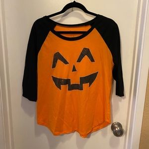 Jack-o’-lantern 3/4 length sleeve shirt